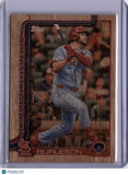 Alec Burleson 2025 Topps Series 1 Wood Parallel /25 Cardinals