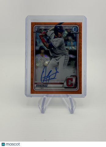 Oscar Gonzalez 2020 Bowman Chrome /25 Orange Shimmer Auto Guardians