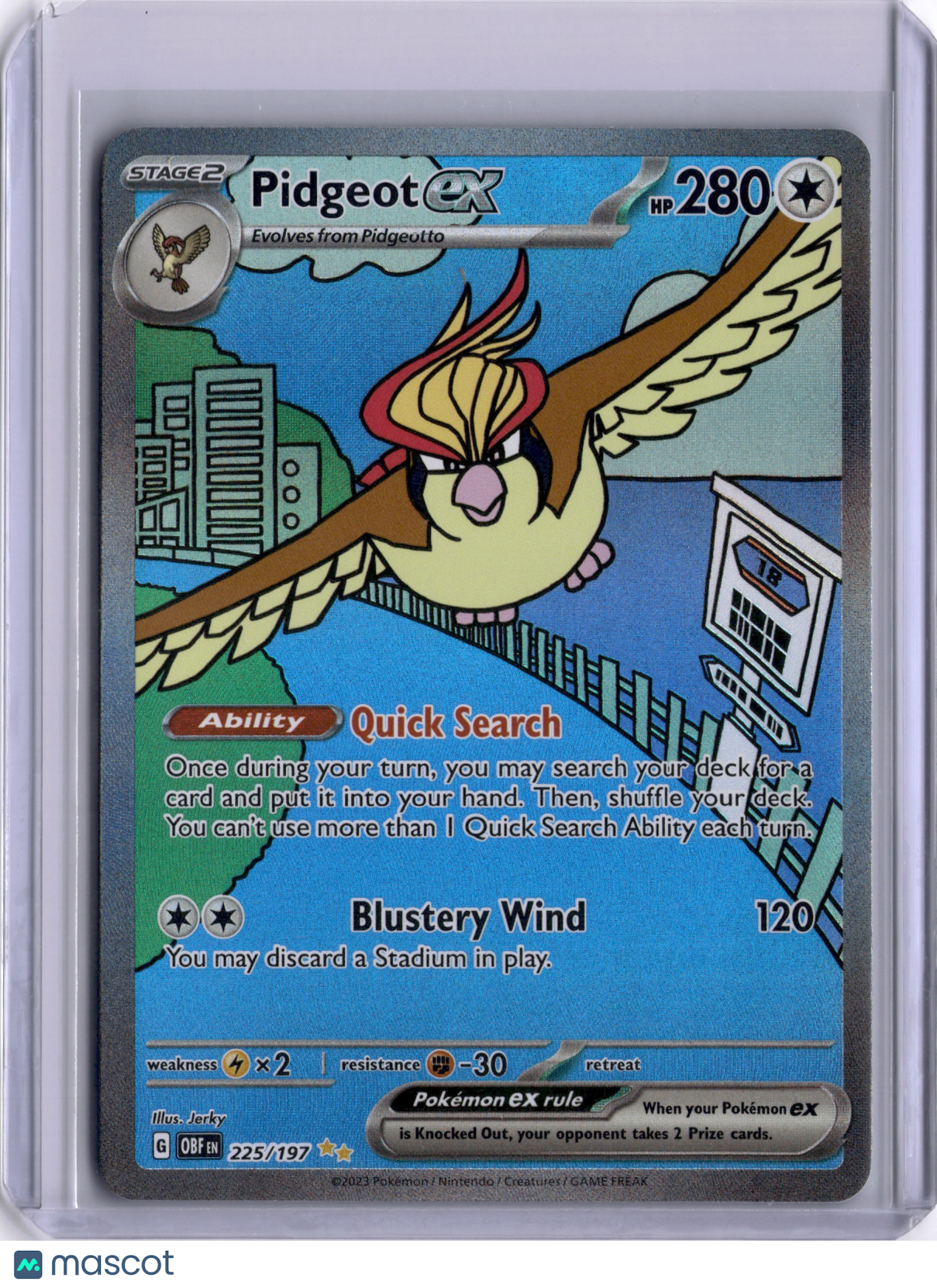 Pidgeot EX Scarlet & Violet - Obsidian Flames 225/197 Illustration Rare Holo TCG
