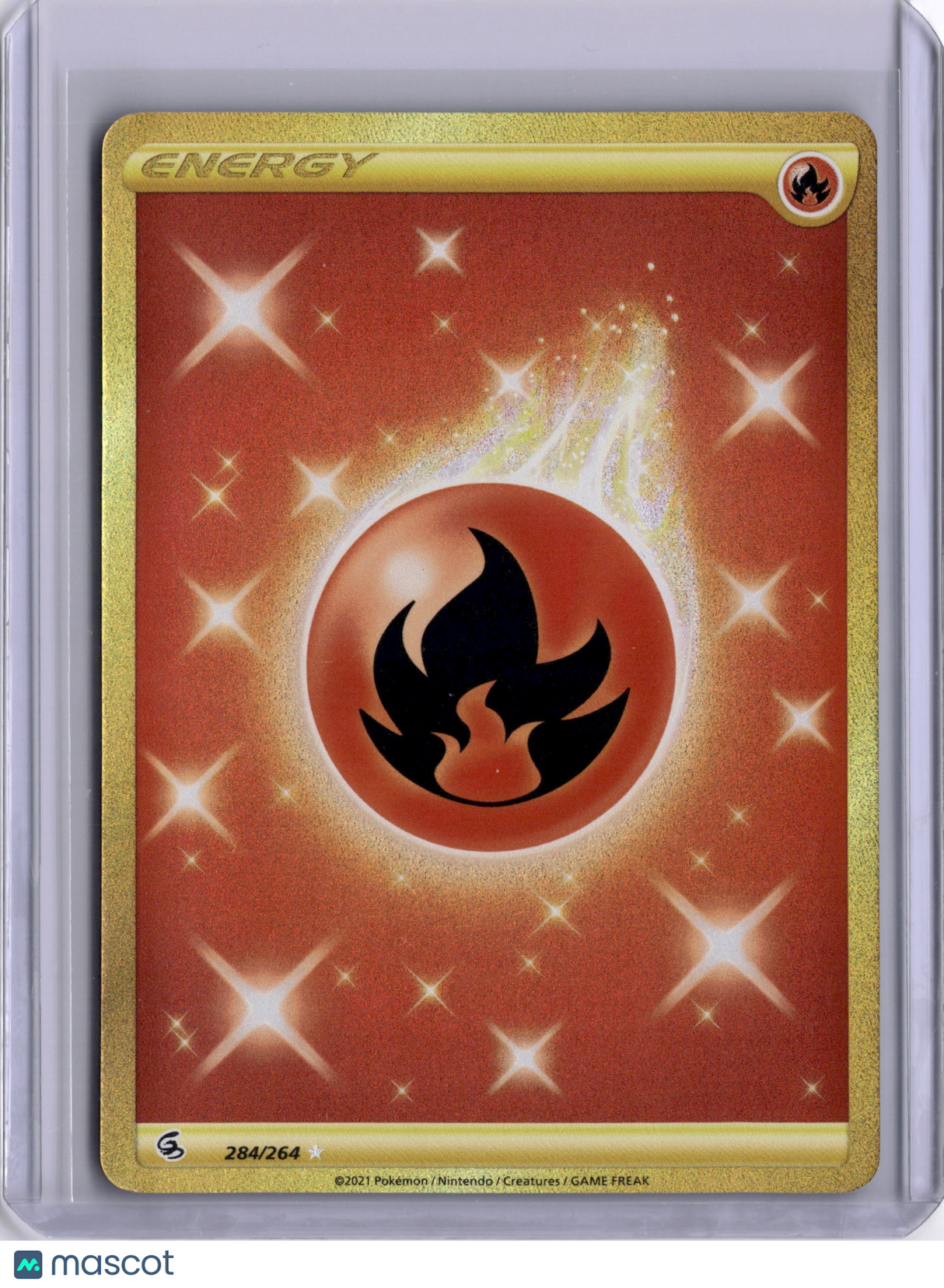 Fire Energy 2021 Pokemon Fusion Strike 284/264 Secret Rare Holo TCG
