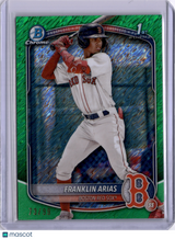 Franklin Arias 2025 Bowman Chrome 1st Green Shimmer /99 Boston Red Sox