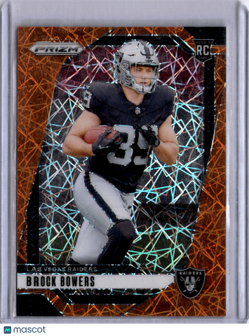 Brock Bowers 2024 Panini Prizm Rookie RC Orange Laser Raiders