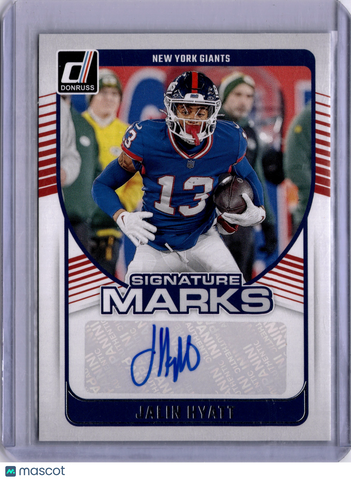 Jalin Hyatt 2024 Panini Donruss Signature Marks Auto Giants