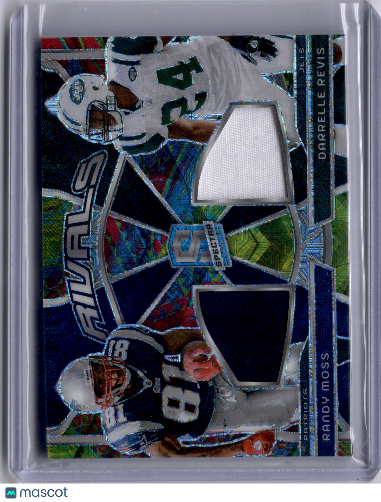 Randy Moss Darrelle Revis 2024 Panini Spectra Jersey Patch /25 HOF