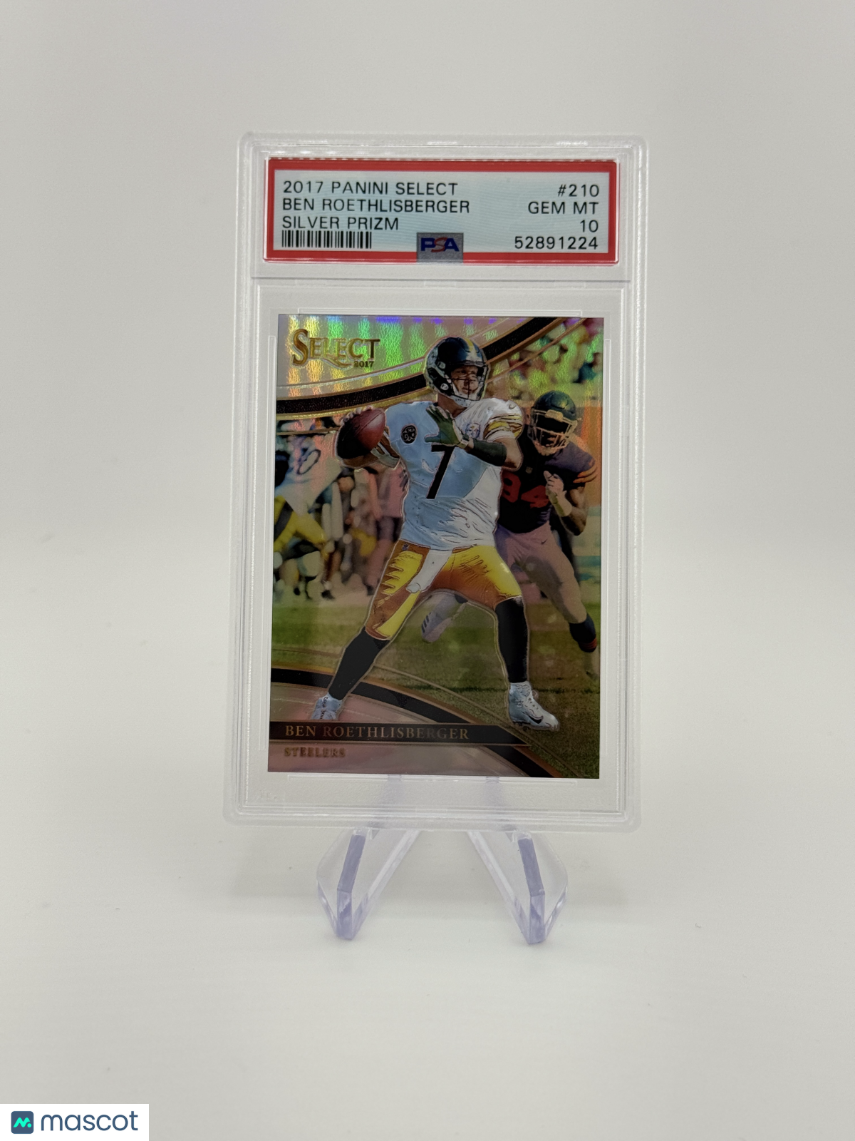 Ben Roethlisberger 2017 Panini Select Silver Prizm PSA 10 Gem Mint Steelers