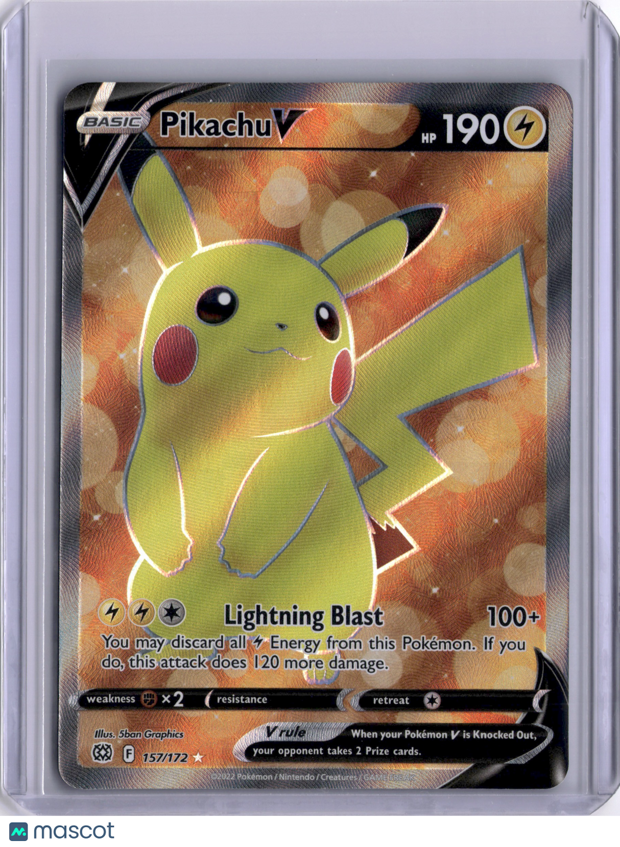 Pikachu V Brilliant Stars 157/172 Holo Full Art Ultra Rare TCG