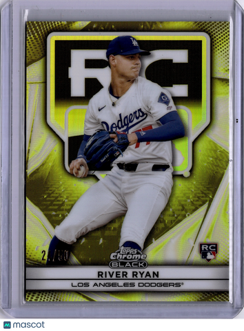 River Ryan 2025 Topps Chrome Black Rookie Variation RC Gold /50 Dodgers