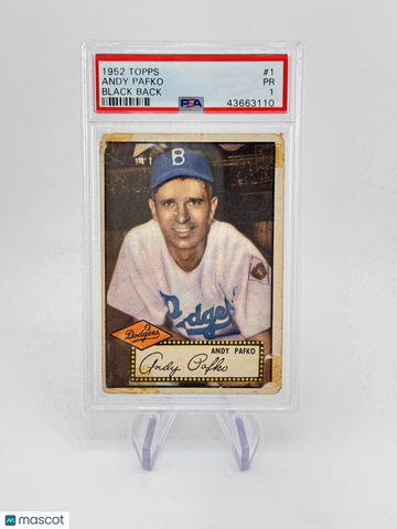 Andy Pafko 1952 Topps #1 Black Back Brooklyn Dodgers PSA 1 PR