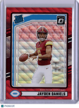 Jayden Daniels 2024 Panini Donruss Optic Preview Red Wave Rookie RC Commanders