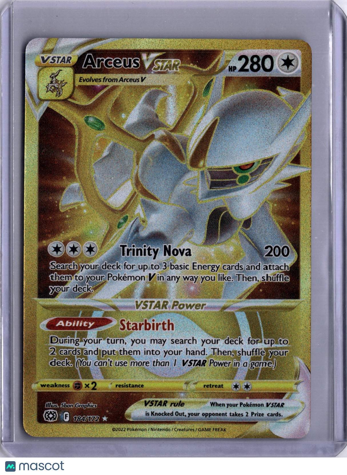 Arceus VSTAR 2022 Pokemon 184/172 Swsh09: Brilliant Stars Holo