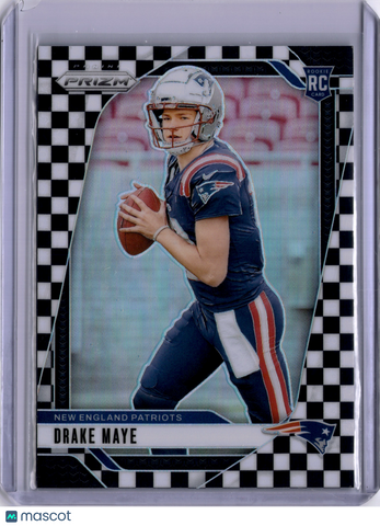 Drake Maye 2024 Panini Prizm Black And White Checkerboard SSP Rookie RC