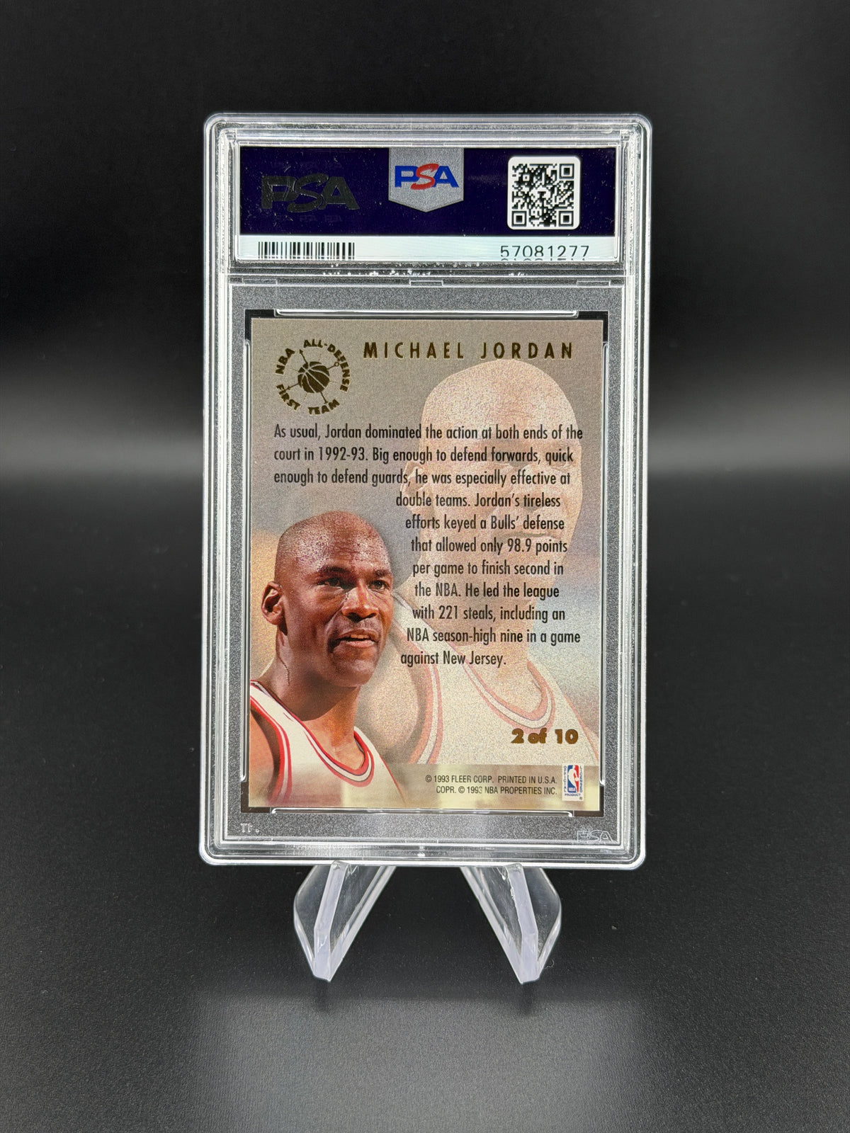 Michael Jordan 1993-94 Ultra All-Defensive PSA 9 Mint