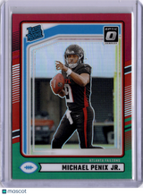 Michael Penix Jr. 2024 Panini Donruss Optic Preview Red Green Rated Rookie RC