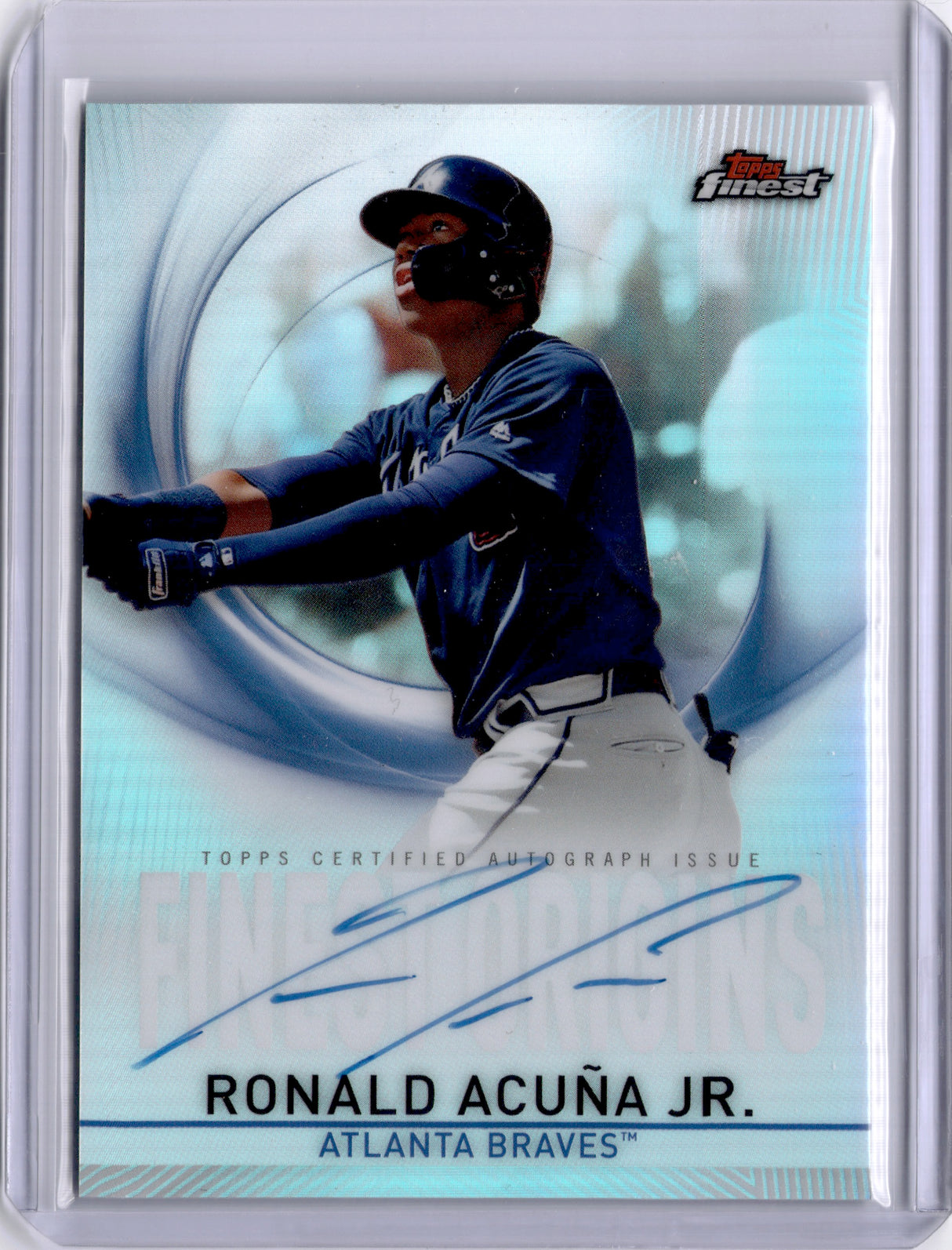 Ronald Acuña Jr. 2019 Topps Finest Auto Finest Origins On Card Autograph Braves