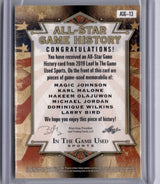Jordan Magic Bird Olajuwon Dominique Malone 2019 Leaf Game Used Patch Jersey /30