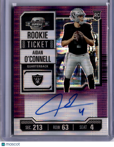 Aidan O'Connell 2023 Contenders Optic FOTL Rookie RC Auto Purple Pulsar /21