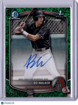 Bo Walker 2025 Bowman Chrome 1st Green Grass /99 On Card Auto Diamondbacks