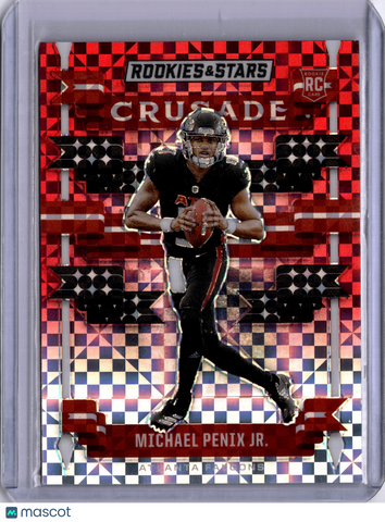 Michael Penix Jr 2024 Panini Rookies & Stars Crusade Red Rookie RC Falcons