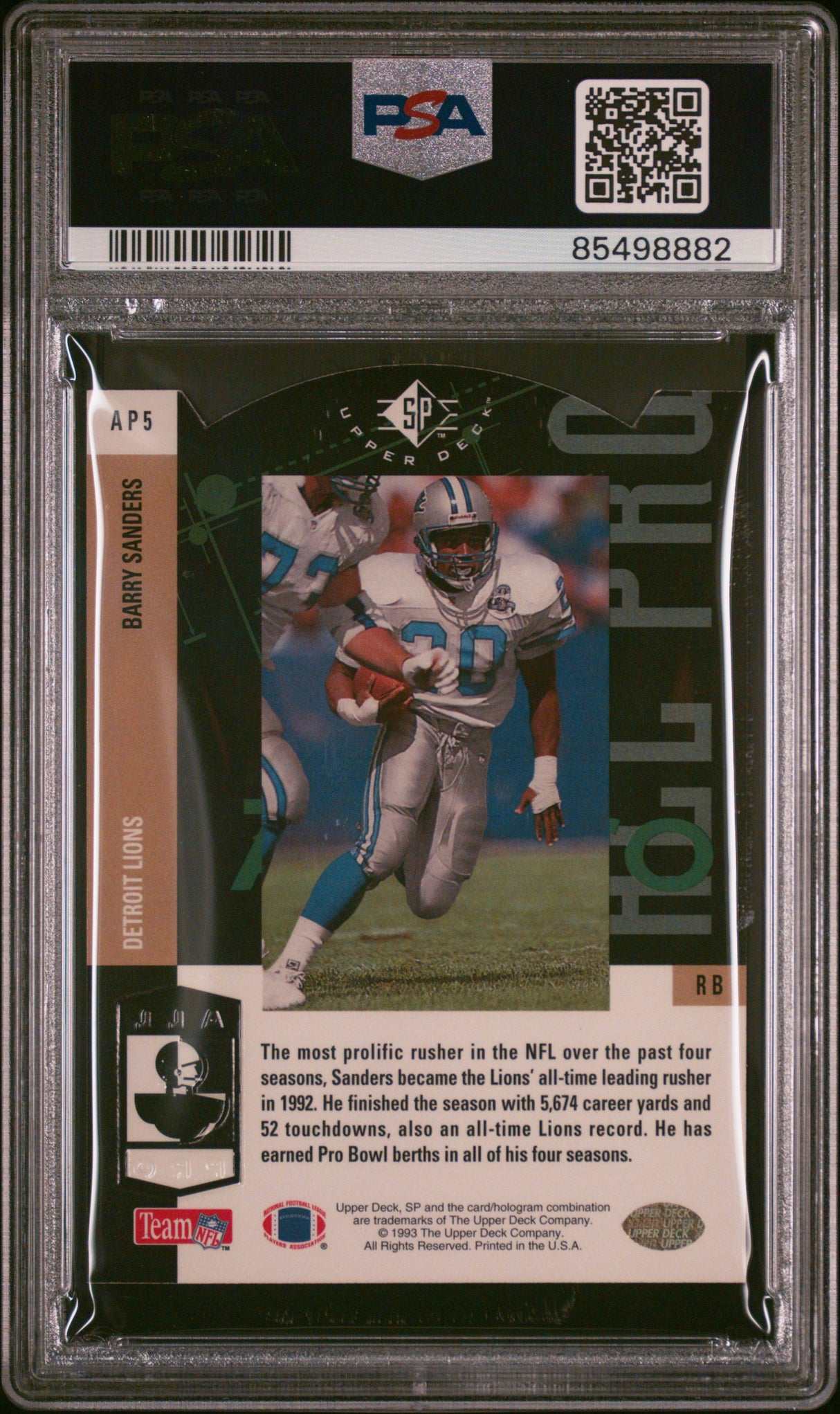 Barry Sanders 1993 Upper Deck SP All-Pros PSA 9 Mint Die Cut
