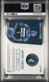 Anthony Edwards 2020-21 Absolute Tools Of The Trade /50 Patch Auto Rookie PSA 8