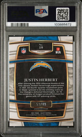 Justin Herbert 2021 Panini Select Dragon Scale /89 PSA 10 Gem Mint Chargers
