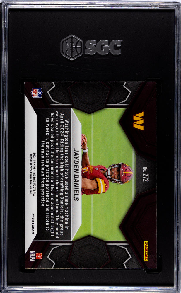 Jayden Daniels 2024 Panini Mosaic Blue Reactive NFL Debut Rookie RC SGC 9.5 Mint