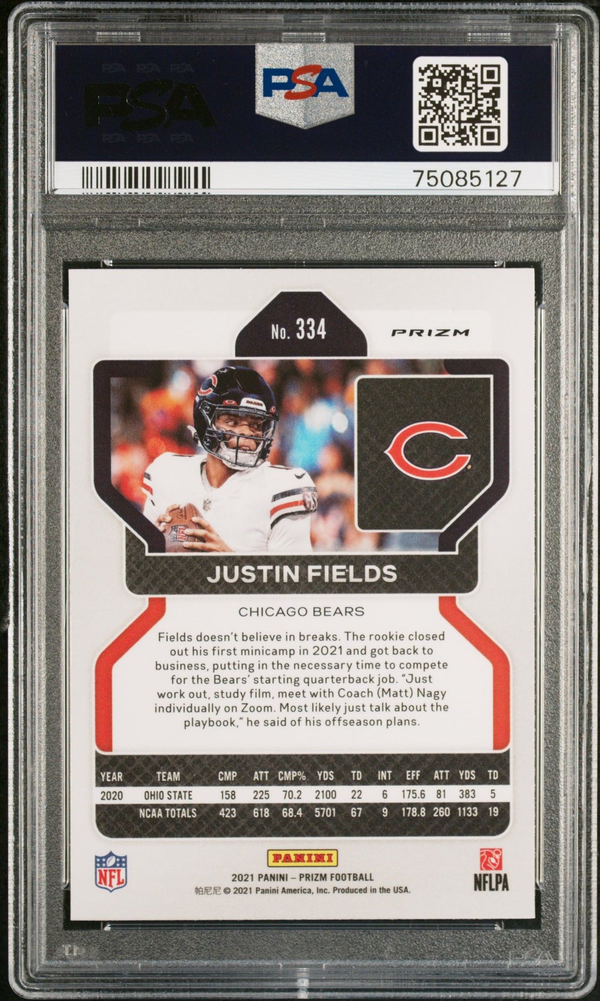 Justin Fields 2021 Panini Prizm Red Ice Rookie RC PSA 9 Mint