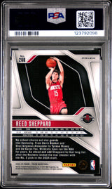 Reed Sheppard 2024 Panini Prizm Pink Ice Rookie RC PSA 8 Rockets