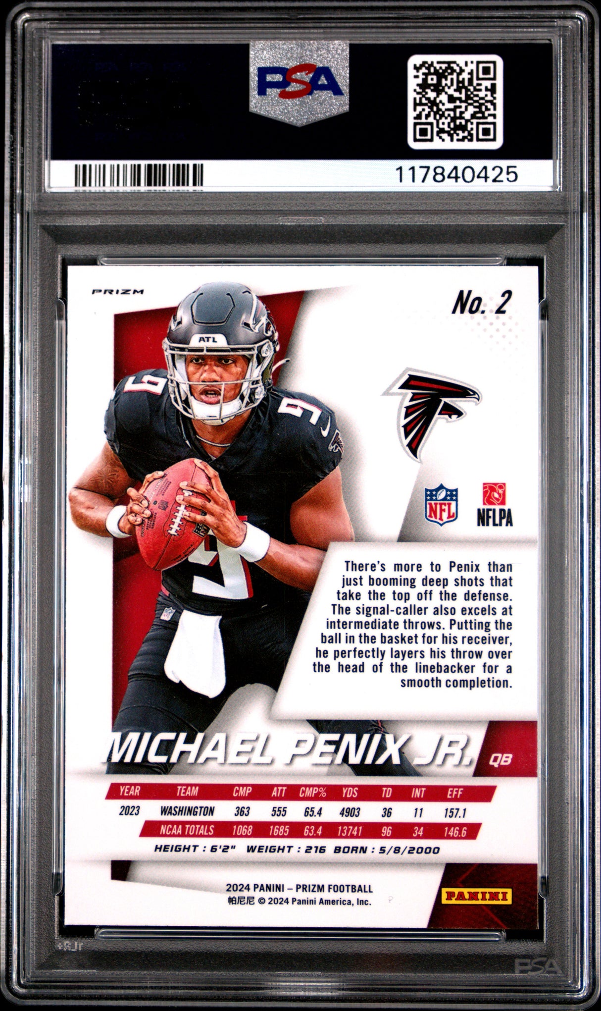 Michael Penix JR. 2024 Panini Prizm Prizm Flashback Rookie RC PSA 10 Gem Mint
