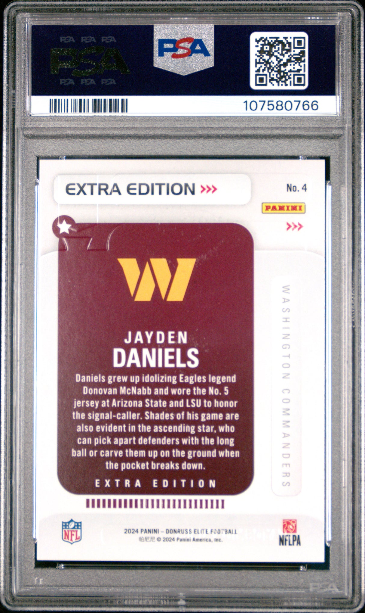 Jayden Daniels 2024 Panini Donruss Elite Extra Edition Rookie RC PSA 10 Gem Mint