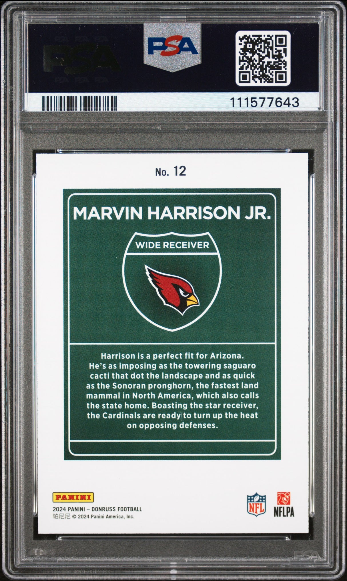 Marvin Harrison Jr 2024 Panini Donruss Downtown! Rookie RC PSA 9 Mint