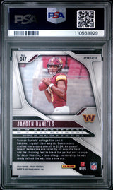 Jayden Daniels 2024 Panini Prizm Neon Green Pulsar Rookie RC PSA 9 Mint