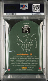 Justin Herbert 2022 Panini Contenders Optic X'S & O's Pink 10/75 PSA 10 Gem Mint