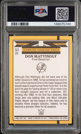 Don Mattingly 1989 Donruss Diamond Kings PSA 10 Gem Mint Yankees