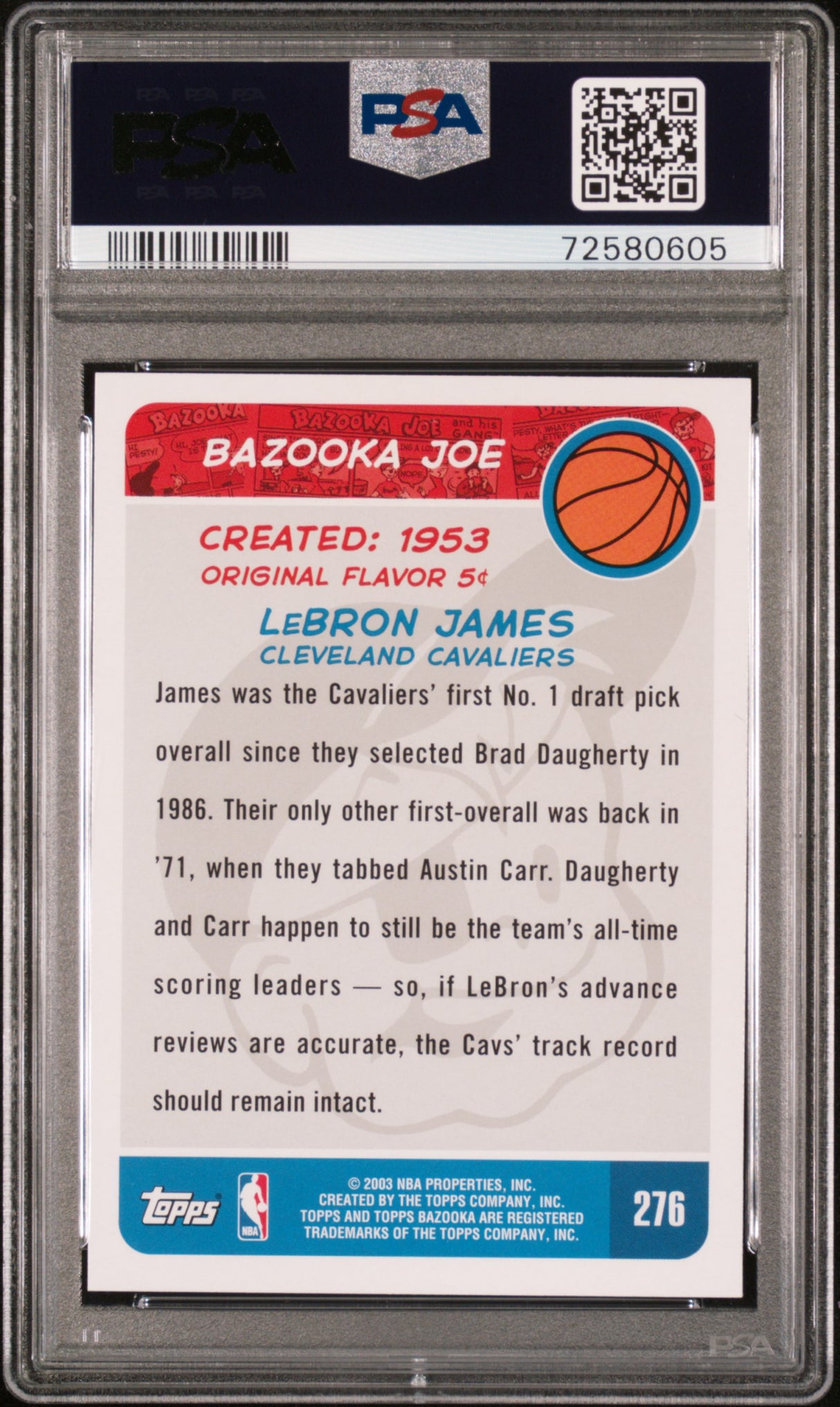 LeBron James 2003 Bazooka Rookie RC PSA 8 Near Mint