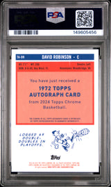 David Robinson 2023-24 Topps Chrome Sapphire Orange Auto 1/25 PSA 10 Spurs
