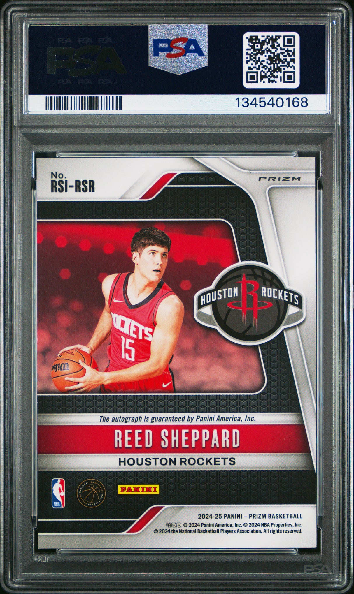 Reed Sheppard 2024 Panini Prizm Rookie Signatures Choice Red Auto PSA 10 Rockets