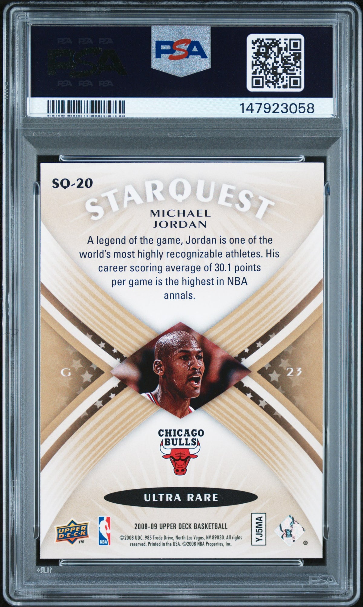 Michael Jordan 2008 Upper Deck Starquest Gold PSA 9 Mint Bulls