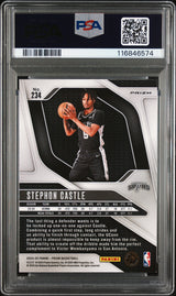 Stephon Castle 2024 Panini Prizm Silver Rookie RC PSA 8 Spurs