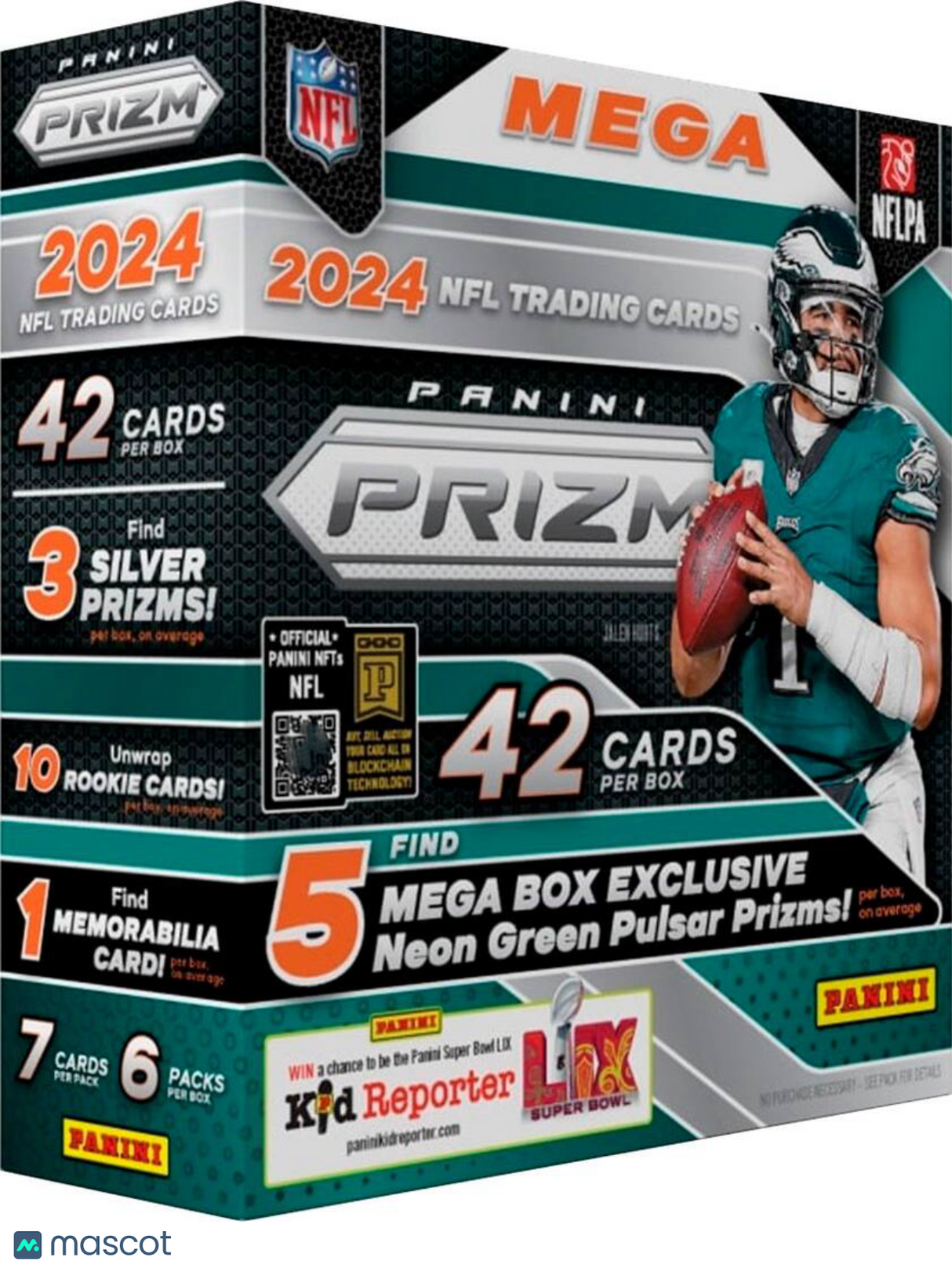 2024 Panini Prizm Football Mega Box - Neon Green Pulsar Prizm
