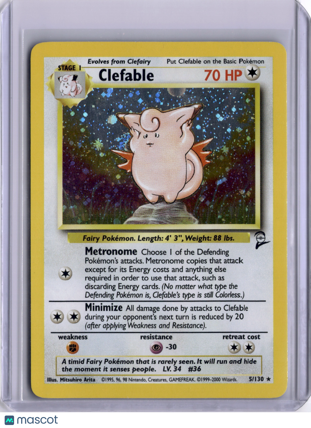 Clefable Base Set 2 5/130 Holo TCG