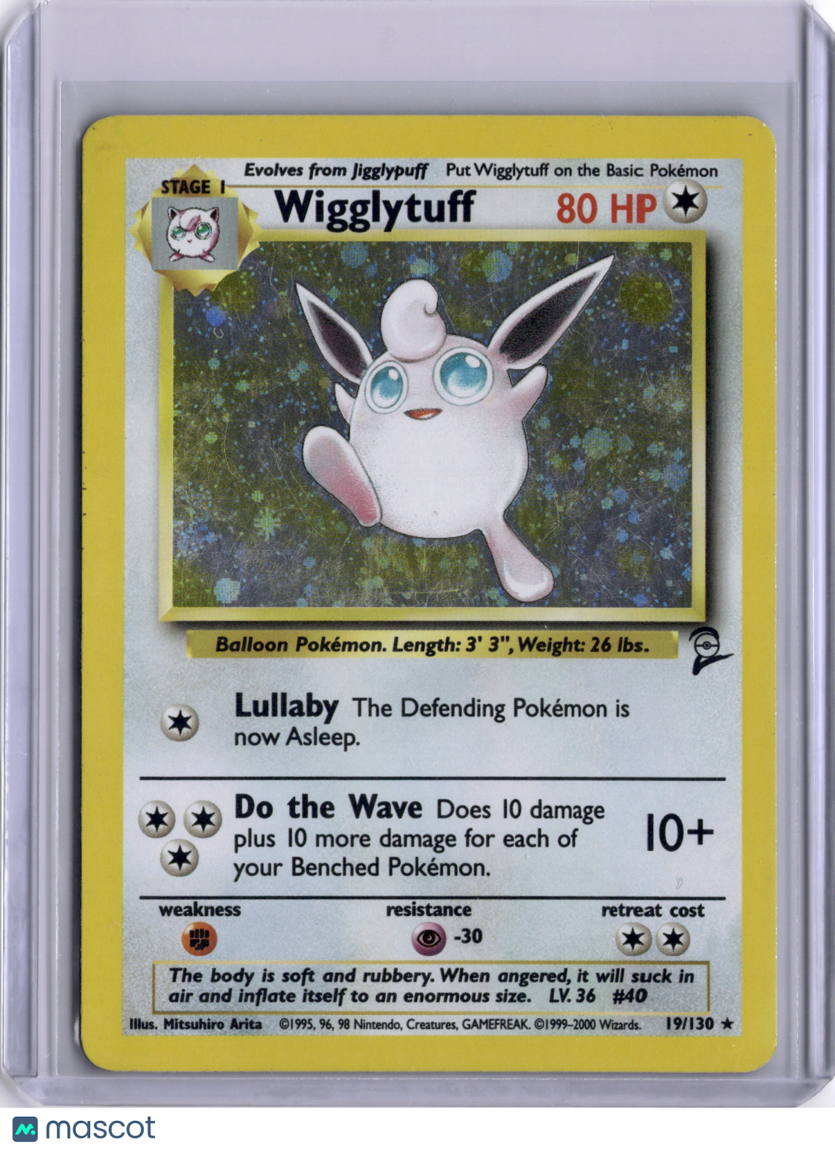 Wigglytuff Base Set 2 Holo Rare 19/130 TCG