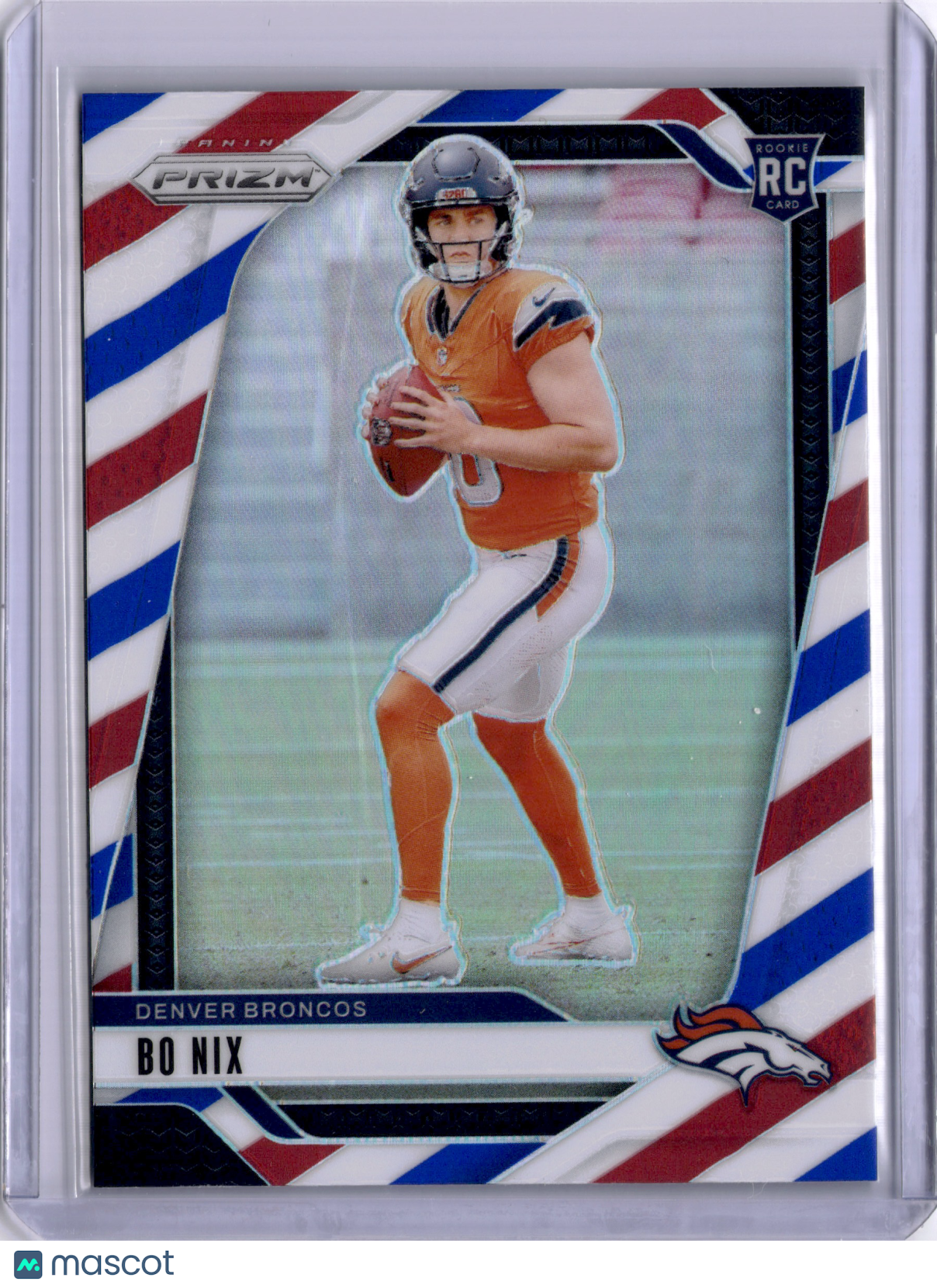 Bo Nix 2024 Panini Prizm Red White Blue RWB Rookie RC Broncos