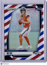 Bo Nix 2024 Panini Prizm Red White Blue RWB Rookie RC Broncos