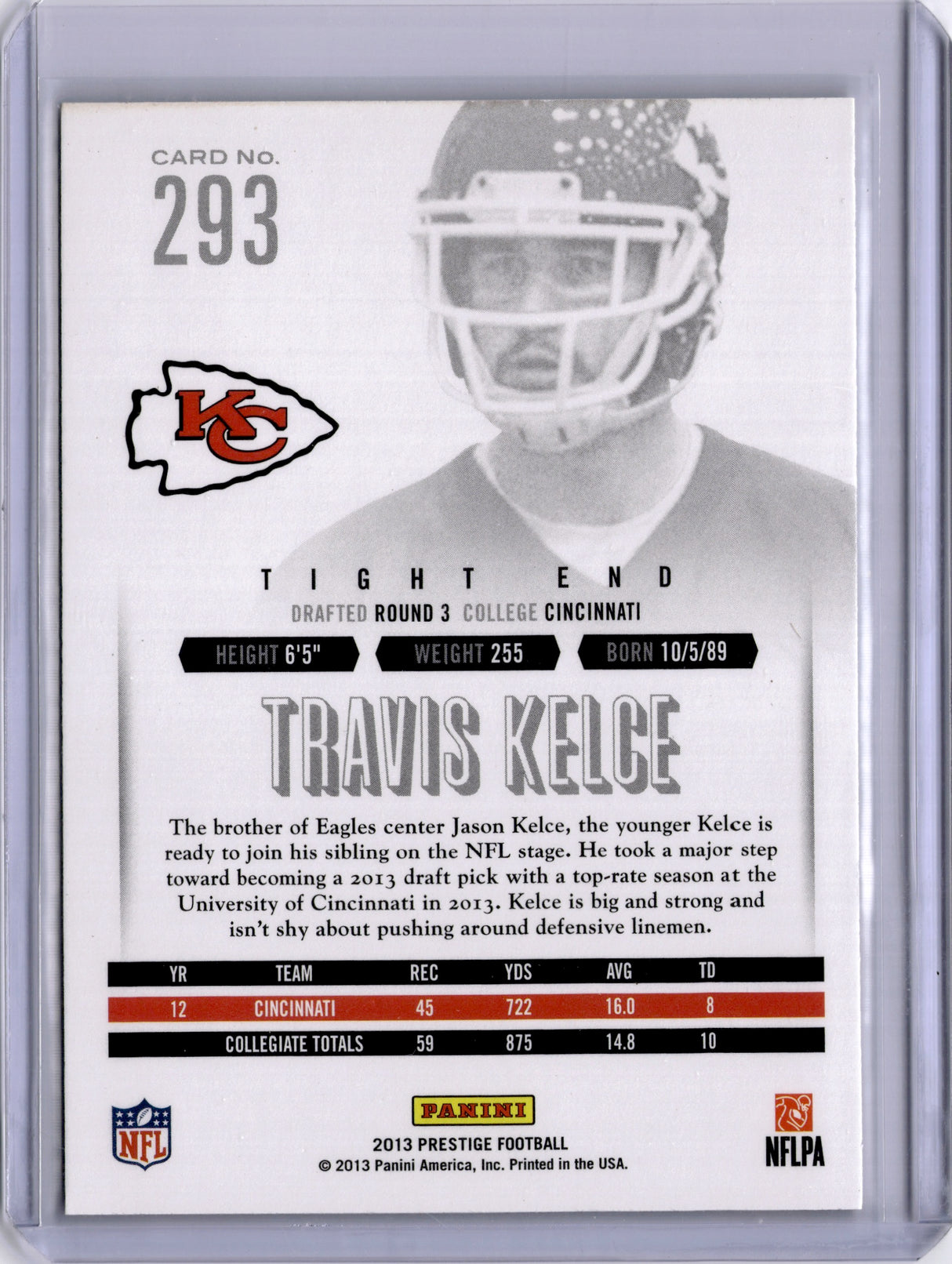 Travis Kelce 2013 Panini Prestige Rookie Base Set RC Chiefs