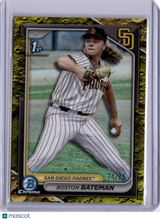 Boston Bateman 2024 Bowman Chrome Yellow Lunar Glow /75 Padres