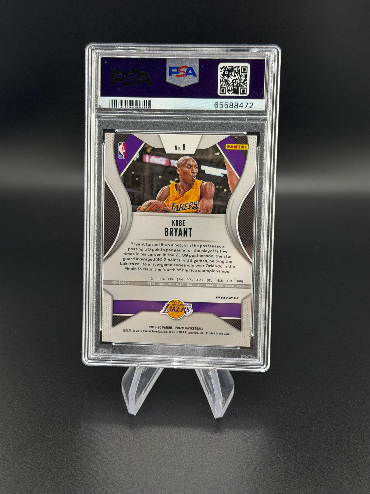 Kobe Bryant 2019 Panini Prizm Silver PSA 9 Mint Lakers