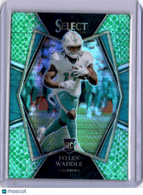 Jaylen Waddle 2022 Panini Select Dragon Scale Prizm Rookie RC /89 Dolphins