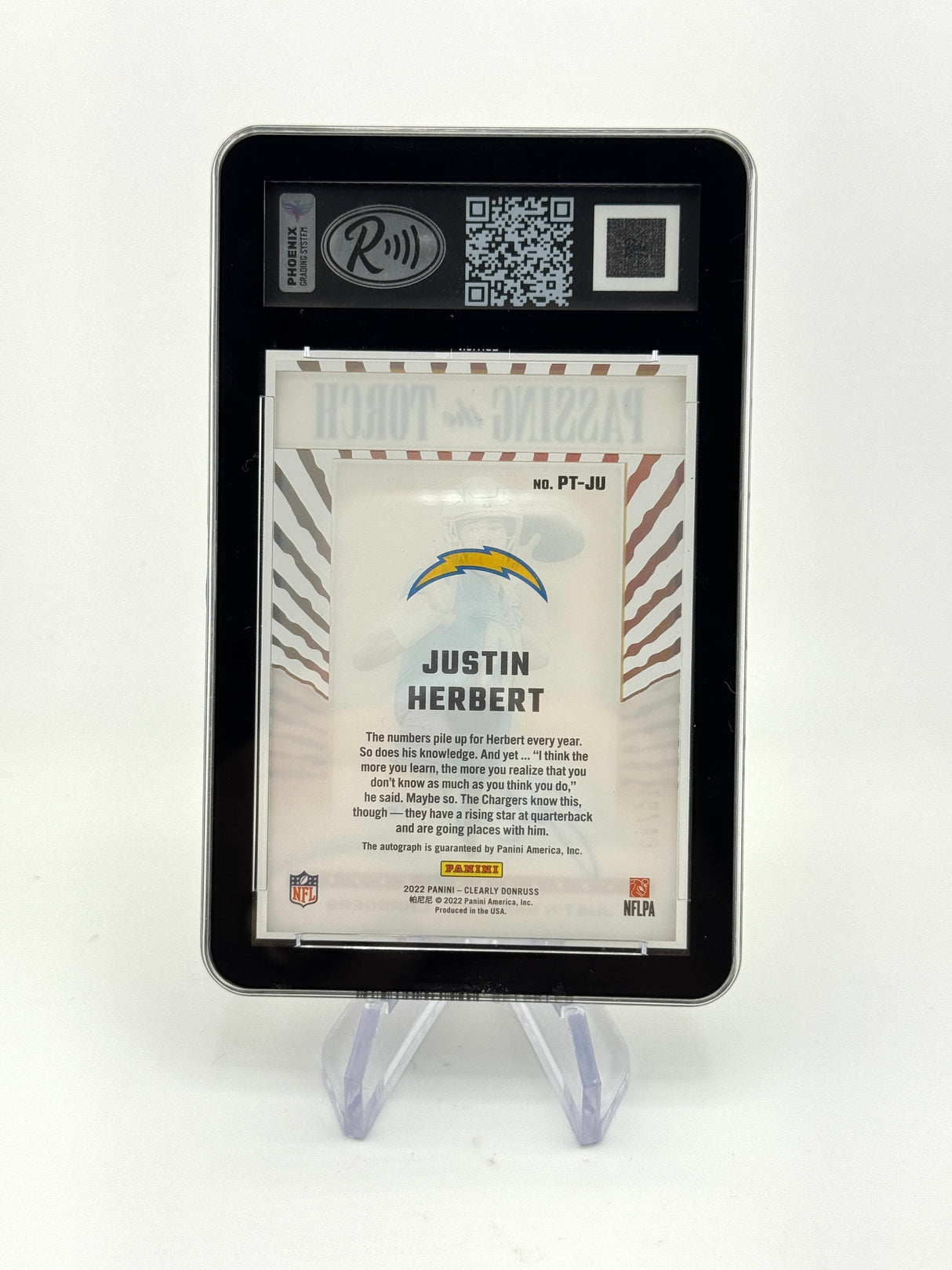 Justin Herbert 2022 Clearly Donruss Passing the Torch Auto /49 Rare Edition 9