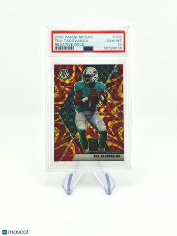 Tua Tagovailoa 2020 Panini Mosaic PSA 10 Gem Mint Reactive Gold Rookie RC